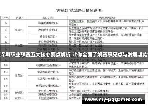 深圳职业联赛五大核心要点解析 让你全面了解赛事亮点与发展趋势